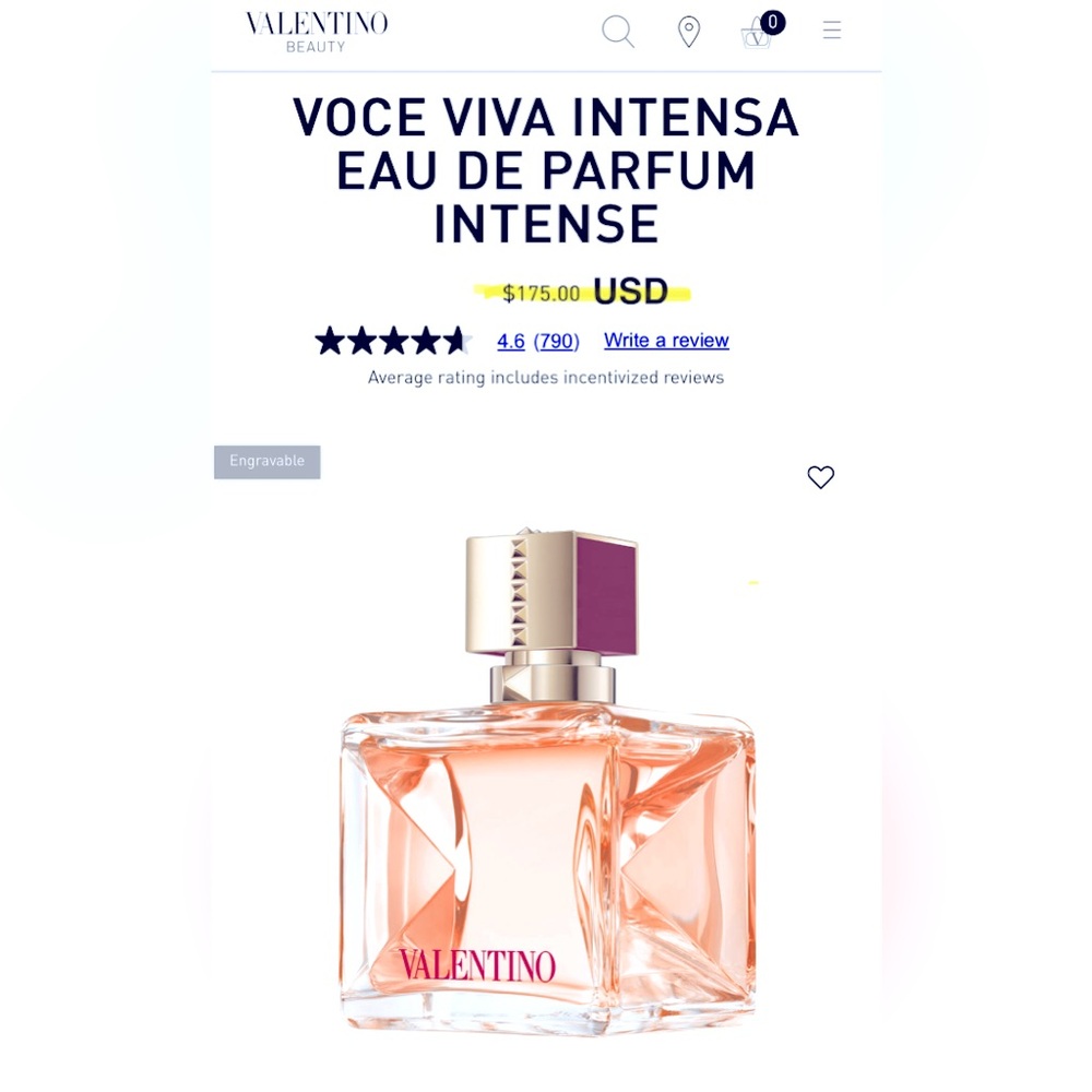 Valentino Voce Viva Intensa Eau De Parfum intense 50ml